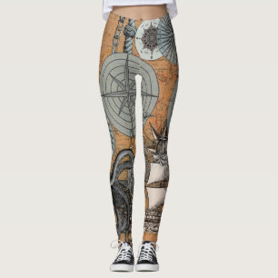 Kompas Roos nautische octopus Leggings