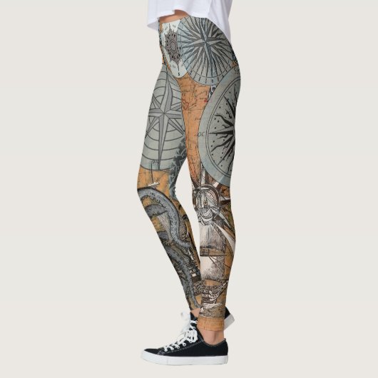 Kompas Roos nautische octopus Leggings (Links)
