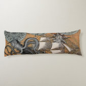 Kompas Roos  nautische octopus Lichaamskussen (Achterkant)