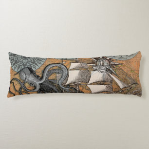 Kompas Roos  nautische octopus Lichaamskussen