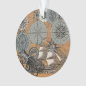 Kompas Roos  nautische octopus Ornament (voorkant)