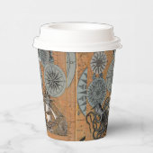 Kompas Roos  nautische octopus Papieren Bekers (Rechts)