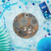 Kompas Roos  nautische octopus Papieren Bordje (Feest)