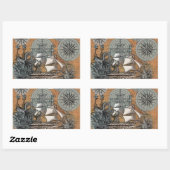 Kompas Roos  nautische octopus Rechthoekige Sticker (Vel)