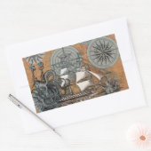 Kompas Roos  nautische octopus Rechthoekige Sticker (Envelop)