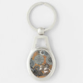 Kompas Roos nautische octopus Sleutelhanger (Voorkant)