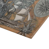 Kompas Roos nautische octopus Snijplank (Hoek)