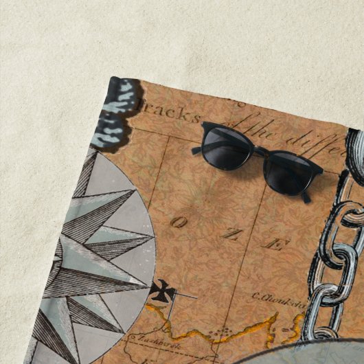 Kompas Roos  nautische octopus Strandlaken (In situ)