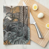 Kompas Roos  nautische octopus Theedoek (Quarter Fold)