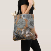 Kompas Roos  nautische octopus Tote Bag (Dichtbij)