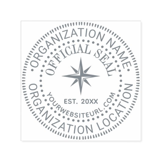 Kompas Roos Officiële Seal Naam Loc URL Estd Datum Zelfinktende Stempel (Design)