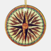  Kompas Roos Rond Ornament (Voorkant)