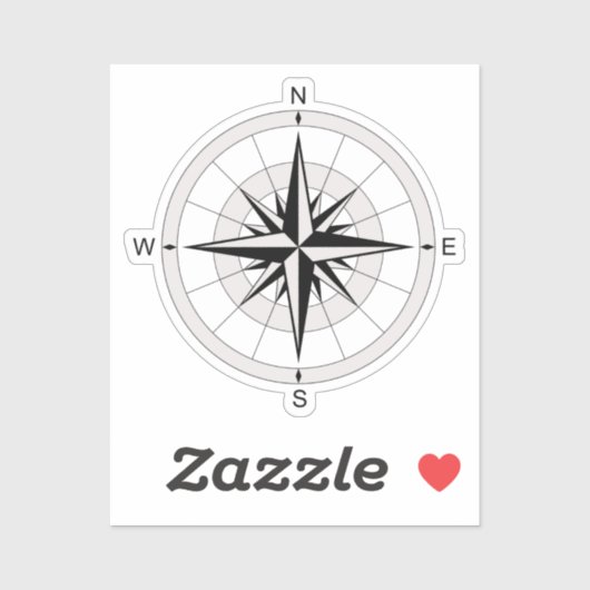  kompas Roos Sticker (Vel)