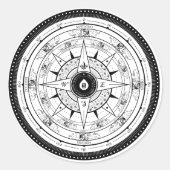 Kompas Roos - Sticker (wit) (Voorkant)