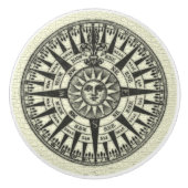  kompas Roos Sun Keramische Knop (Voorkant)