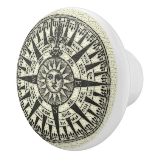  kompas Roos Sun Keramische Knop (Rechts)