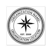 Kompas Roos Touw #2 Verzegelnaam Locatie Est Datum Zelfinktende Stempel (Design)