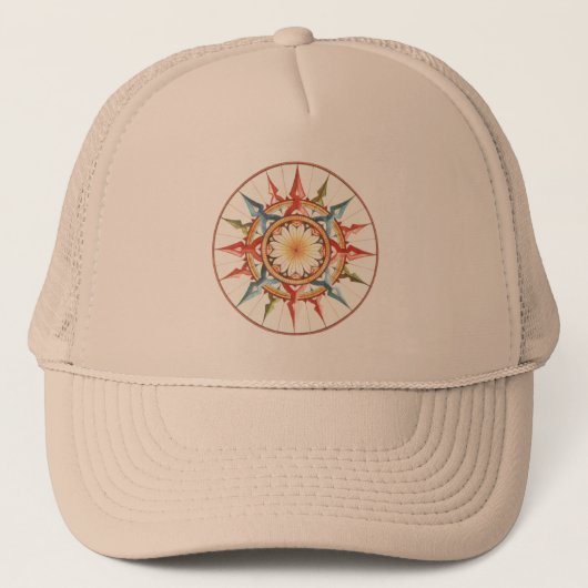 kompas, roos trucker pet (Voorkant)