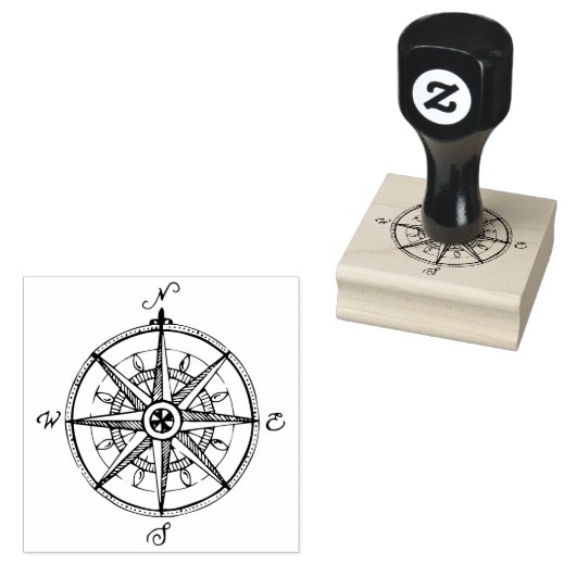 Kompas Rubber Stamp Rubberstempel (Gestempeld)