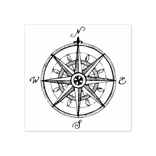 Kompas Rubber Stamp Rubberstempel (Afrduk)