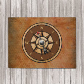 Kompas Rustiek Bruin Nautisch Ontwerp Deurmat