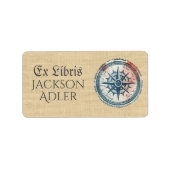  kompas Star Ex Libris Boekplaat Etiket (Voorkant)