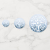 Kompas ster embleem monogram winter sparrenbos confetti (Achterkanten)