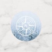 Kompas ster embleem monogram winter sparrenbos confetti (Kleine voorkant)