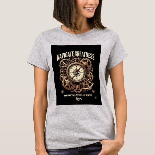 Kompas T-shirt voor het navigeren van grootheid (Voorkant)