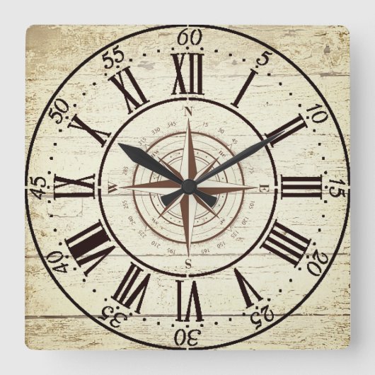  kompas vierkante klok (Voorkant)