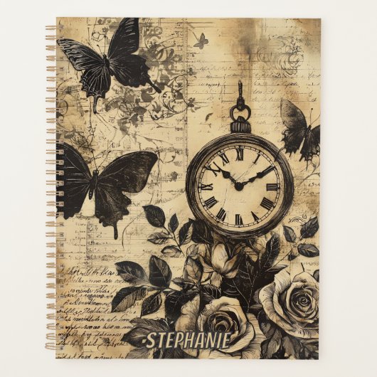 Kompas & Vlinder - Rustiek Papier (1) Planner (Voorkant)
