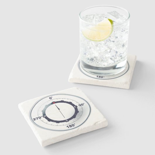 kompas voor nautische schepen stenen onderzetter (Zijkant)