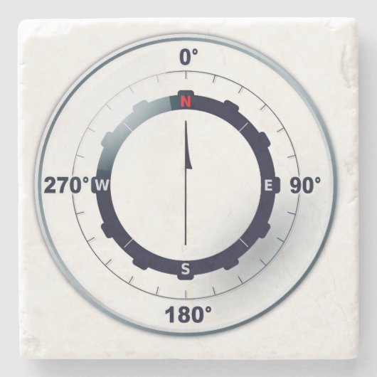 kompas voor nautische schepen stenen onderzetter (Voorkant)