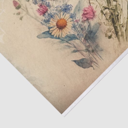  kompas WIldflower-ontkoppeling Tissuepapier (Detail)