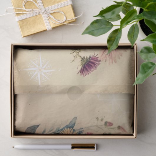 kompas WIldflower-ontkoppeling Tissuepapier (Geschenk)