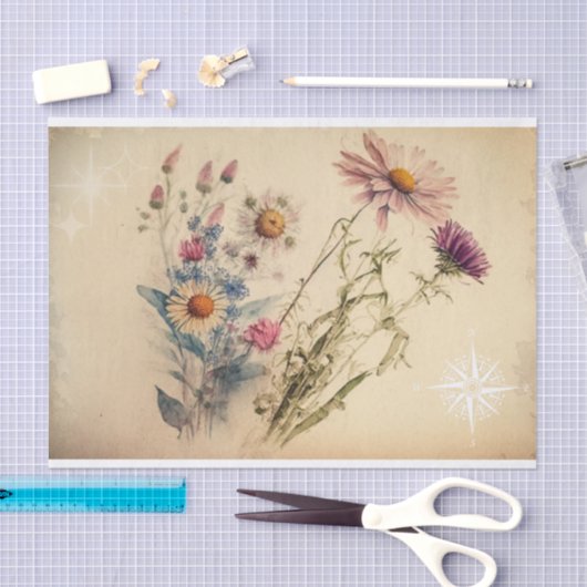 kompas WIldflower-ontkoppeling Tissuepapier (Craft)