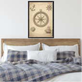 kompasgravure canvas afdruk (Insitu (Slaapkamer))