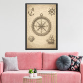 kompasgravure canvas afdruk (Insitu (Woonkamer))