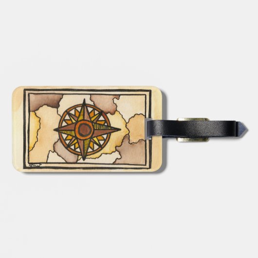 Kompasroos Bagage Label (Achterkant horizontaal)