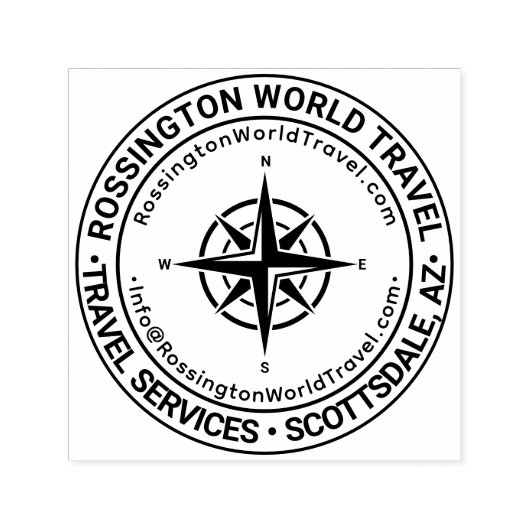 Kompasroos Bedrijfsnaam Locatie URL E-mail Zelfinktende Stempel (Design)