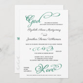 Kompasroos God is Liefde Christelijke Trouwkaart Kaart (Voorkant / Achterkant)