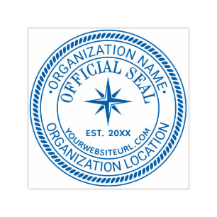 Kompasroos Touw#2 Officiële Zegel Naam Loc URL Ges Zelfinktende Stempel