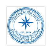 Kompasroos Touw#2 Zegel Naam Loc URL Oprichtingsja Zelfinktende Stempel (Design)