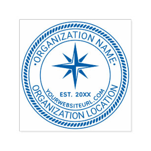 Kompasroos Touw#2 Zegel Naam Loc URL Oprichtingsja Zelfinktende Stempel