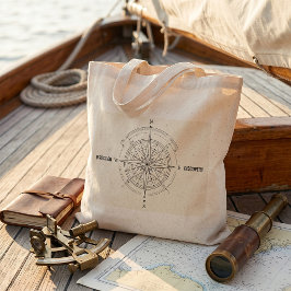 Kompasroos voor richtingontdekking tote bag