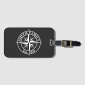Kompasster monogram personaliseerbaar embleem bagagelabel (Voorkant (horizontaal))