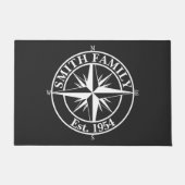 Kompasster monogram personaliseerbaar embleem deurmat (Voorkant)