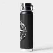 Kompasster monogram personaliseerbaar embleem waterfles (Achterkant)