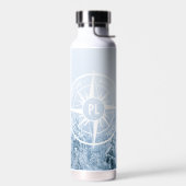 Kompassterembleem monogram winter sparrenbos waterfles (Links)