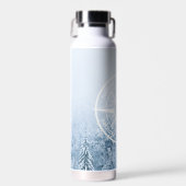 Kompassterembleem monogram winter sparrenbos waterfles (Voorkant)